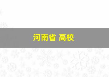 河南省 高校